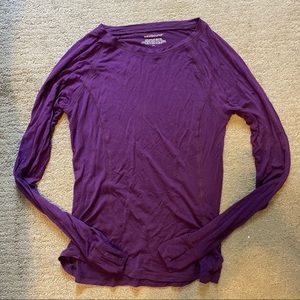 Westbound Soft Light Long Top Purple w/ Thumbholes